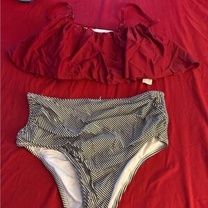 Cupshe Black and White Striped Bikini Bottom